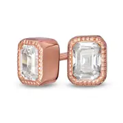 0.38 CT. T.W. Emerald-Cut Diamond Solitaire Vintage-Style Stud Earrings in 10K Rose Gold