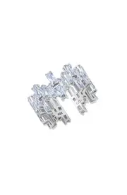 Crislu Staggered Baguette Cut Band Ring