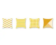 4Pcs Yellow Geometric Pillowcase Sofa Cushion Pillowcase - 2