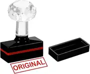 uxcell Original Stamp Self Inking, Red Ink Office Stamps Pre Inked Message Stamp Refillable Business Stamp, Black