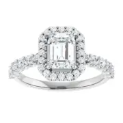 1 ct Emerald Cut D-VVS1 Moissanite Wedding Engagement Ring S925 Sterling Silver