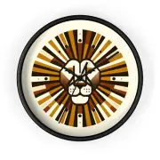 Home Decor Wall Clock Retro Minimalist Lion Face Design