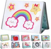 Soft Teething Books,Chewing Soft Books | Sensory Interactive Toy Tear-Resistant Desk Calendar with Squeaky Shower Friendly for Boys Girls