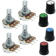 4 x 100K Log Logarithmic Potentiometer Pot with Coloured Knob