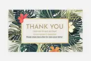 100 Thank You Cards for eBay Your Purchase Order Tropical Leaves Summer