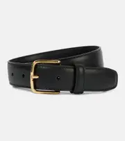 [The Row] The Row Classic leather belt Inch 33.5 black