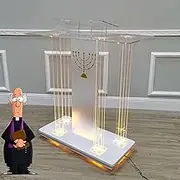 Clear Acrylic Lectern Podium Pulpit Church, Pulpits for Churches, Professional Portable Led Podium Lectern with Wide Reading Surface, Host Table, Welcome Table, Reception Guest Table with Ca