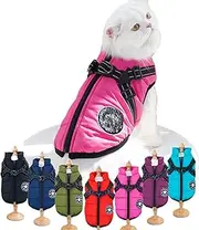 Furry King Dog Winter Coat, Furry King Dog Winter Coat with Harness, Waterproof Windproof Dog Snow Jacket with Zipper for All Dogs (Pink,Large)