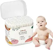 Cotton Buds for Baby | Double Tipped Ear Swabs with Storage Box | Health Care Tool for Ear Nose Clean, Cosmetics, Personal Hygiene, Wood Sticks