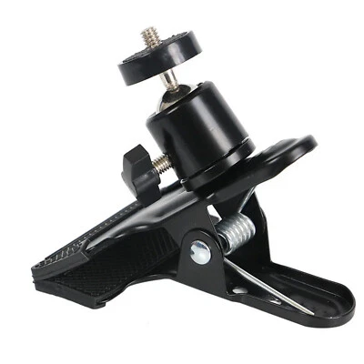Heavy Duty Tripod Camera Clip Clamp Mount, With 360 Degree Swivel Mini Ballhead