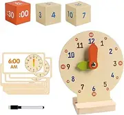 Generic Kids Teaching Clock Kindergarten Wood Smooth Sensory Toys for 4-6 Years Old