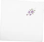 LIFKICH Hand Embroidered Handkerchief Handkerchiefs for Lady Handkerchief Pocket Floral Handkerchiefs Embroidery Handkerchiefs Wedding Handkerchiefs Purple Manual Bride Cotton