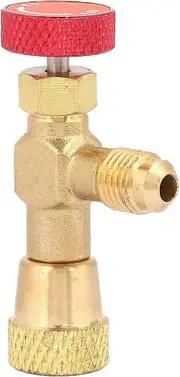 Jdd Power Flow Control Valve R410A Refrigerant Charge Valve 1/4'' - 5/16'' Brass Adapter Flow Regulator Ball Valve for Refrigerant Charge Hose