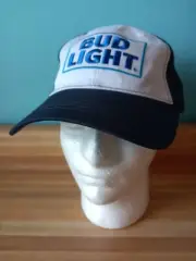 Bud Light Hat Cap New Tags Adjustable OSFM Blue White Navy Budweiser Beer