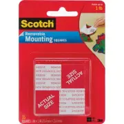 6 Pack Scotch Mounting Squares Removable-1" 16/Pkg 108-3M
