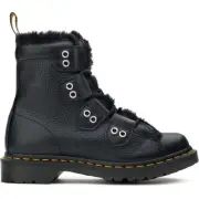 Dr Martens Womens 1460 Fur Chukka Boots Black