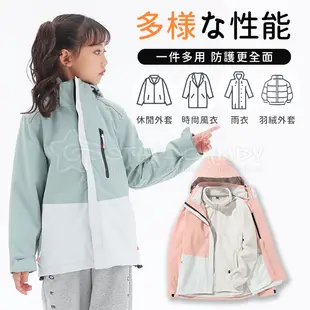【STAR CANDY】日系兒童衝鋒衣 七合一衝鋒衣 兒童衝鋒衣 機能外套 衝鋒外套 防風外套 風衣 (5.9折)