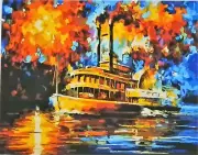 DIY Paint By Numbers Framed Canvas Art Pack 30 x 40cm - Steamboat