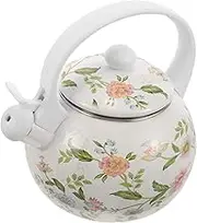 GLEAVI Enamel Teapot Decorative Water Kettle Stovetop Kettle for Tea Beverages Easy to Clean Elegant Design Compatible with Induction Open Flame