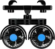Car Seat Fan - Electric Dual Head Clip- Auto Cooling Fans for Seat | Rotatable Strong Wind Air Circulation Fan for Car, Boat, Sedan, SUV, Van, Truck, RV