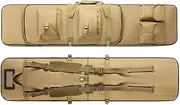 GENKI 46-inch Double Rifle Bag Gun Case Carry Backpack for Store Transport Carbine Shotgun Airsoft Pistol Firearm Tactical Military Range Hunting Shooting