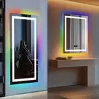 Smart RGB LED Bathroom Mirror with Lights Bluetooth Anti-Fog Makeup Hotel Salon