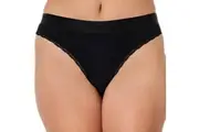 Bendon Cotton Logo Thong 37-7712 Black