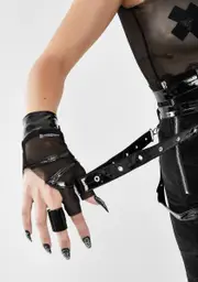 [Devil Fashion] Robot Rock Cyberpunk Mesh Gloves