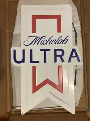 MICHELOB ULTRA RIBBON GOLF Metal Beer Sign Tin Bar Wall Tacker NEW IN BOX