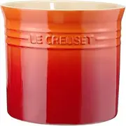 Le Creuset Flame Stoneware Utensil Crock Largest 2-3/4 Quart Size Flame Volcanic