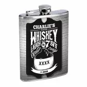 Vintage Bar Sign D7 Flask 8oz Stainless Steel Hip Drinking Whiskey