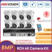 Hikvision AcuSense 8CH 4K Camera Security System 8MP MIC POE IPC DS-2CD2386G2-IU