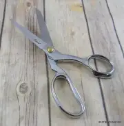 8.38" OVERALL FATIMA BRAND TAILOR SCISSOR SILVER FINISH HANDLE STAINLESS STEEL
