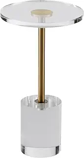 VEVOR Clear Acrylic End Table, Acrylic Side Table with a Solid Base, 11.9 x 11.9 inch Round Tabletop, 21.4 inch High, for Coffee, Drink, Food, Snack Used in Living Room, Bedroom, and Study