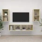 NNEVL Wall-mounted TV Cabinets 4 pcs Sonoma Oak Chipboard