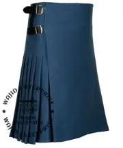 Scottish Traditional 8 Yard Kilt - 100% Smoking Blue Wool Men's Kilt custom size
