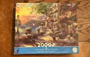 Ceaco Puzzle French Riviera cafe 2000 piece Thomas Kinkade with poster