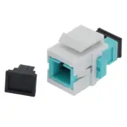 SC UPC Fiber Optic Simplex Multi Mode Keystone Jack Coupler Snap In OM3 Aqua