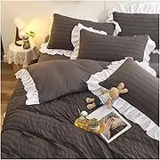 YIZUFU Blue Princess Bedding Sets Girls Duvet Cover Bed Skirt Set Girls Bedroom Ruffle Bedding Sets,Bedding
