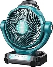 DTEZTECH Cordless Fan for Makita 18V LXT Lithium-ion Battery/DC Cord, Floor Fan Battery Operated, 8-1/2" Fan for Camping, Gym, Garage, Travel, Office, Bedroom