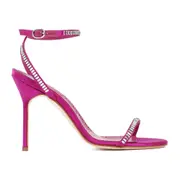 [Manolo Blahnik] Manolo Blahnik-Pink Satin Crinastra Sandal 105-Donna 39.5 IT
