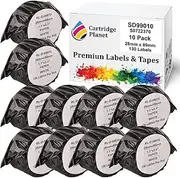 Cartridge Planet 10 Pack Compatible Address Label Roll for Dymo SD99010 S0722370 28mm x 89mm 130 Labels for Dymo LabelWriter 450 450 Turbo 450 Twin Turbo 450 Duo 4XL SE450 310 320 330 400 SE300 Wir…