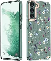 [MILPROX] Compatible with Samsung Galaxy S22 Plus Flower Case, Cute Case Design for Girls Women,Shockproof Floral Pattern Hard Back for Samsung Galaxy S22 Plus 5G Phone 2022 6.6 in-Garden