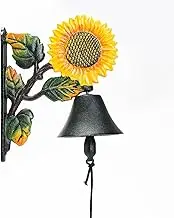 Sungmor Heavy Duty Cast Iron Hanging Wall Bell，Hand-Operated Decorative Door Bell,Sunflower Wall Mounted Bell,Garden & Home & Store & Outdoor Decorations
