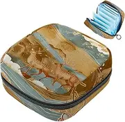 Period Bag,Sanitary Napkin Storage Bag,Flower Forest Deer,Tampon Holder for Purse