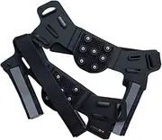 [Generic] Ice Shoe Grippers - Boot Ice Cleats with 7 Studs - Hiking Spikes with Reflective Stripes, Adjustable Snow Ice Cleats for Shoe Boot