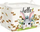 Easter Rabbit Kid Storage Basket Toy Box Spring Flower Collapsible Organizer