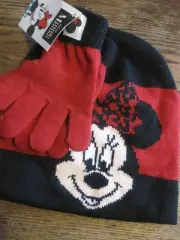NWT MINNIE MOUSE Disney Winter Beanie Hat&GLOVES GIRLS OSFM -BERKSHIRE FASHIONS