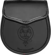MacCrimmor Leather Day Sporran Scottish Clan Crest