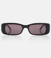 [Balenciaga] Balenciaga Dynasty embellished rectangular sunglasses One Size black
